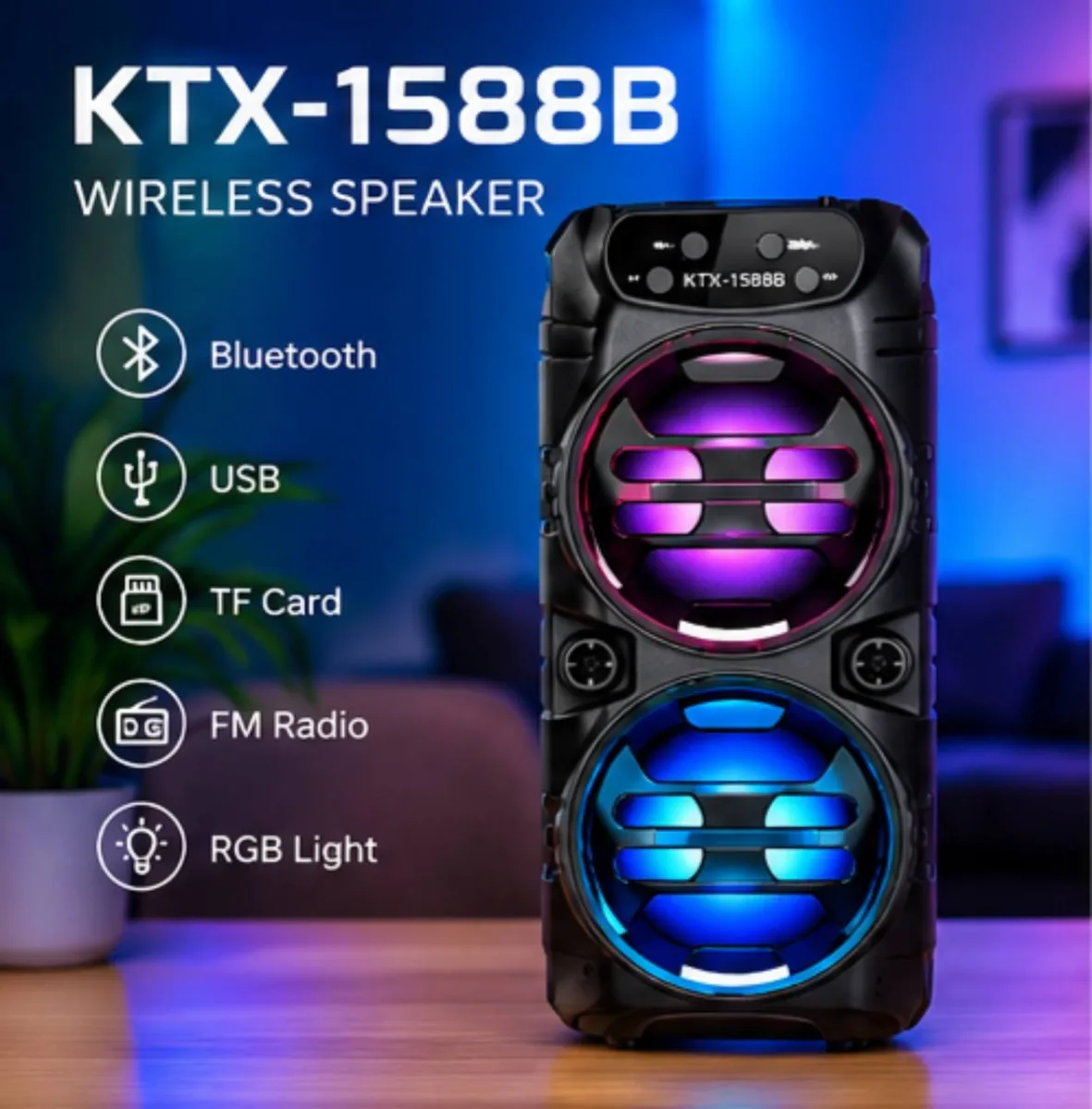 اسپیکر بلوتوثی قابل حمل مدل KTX-1588B
