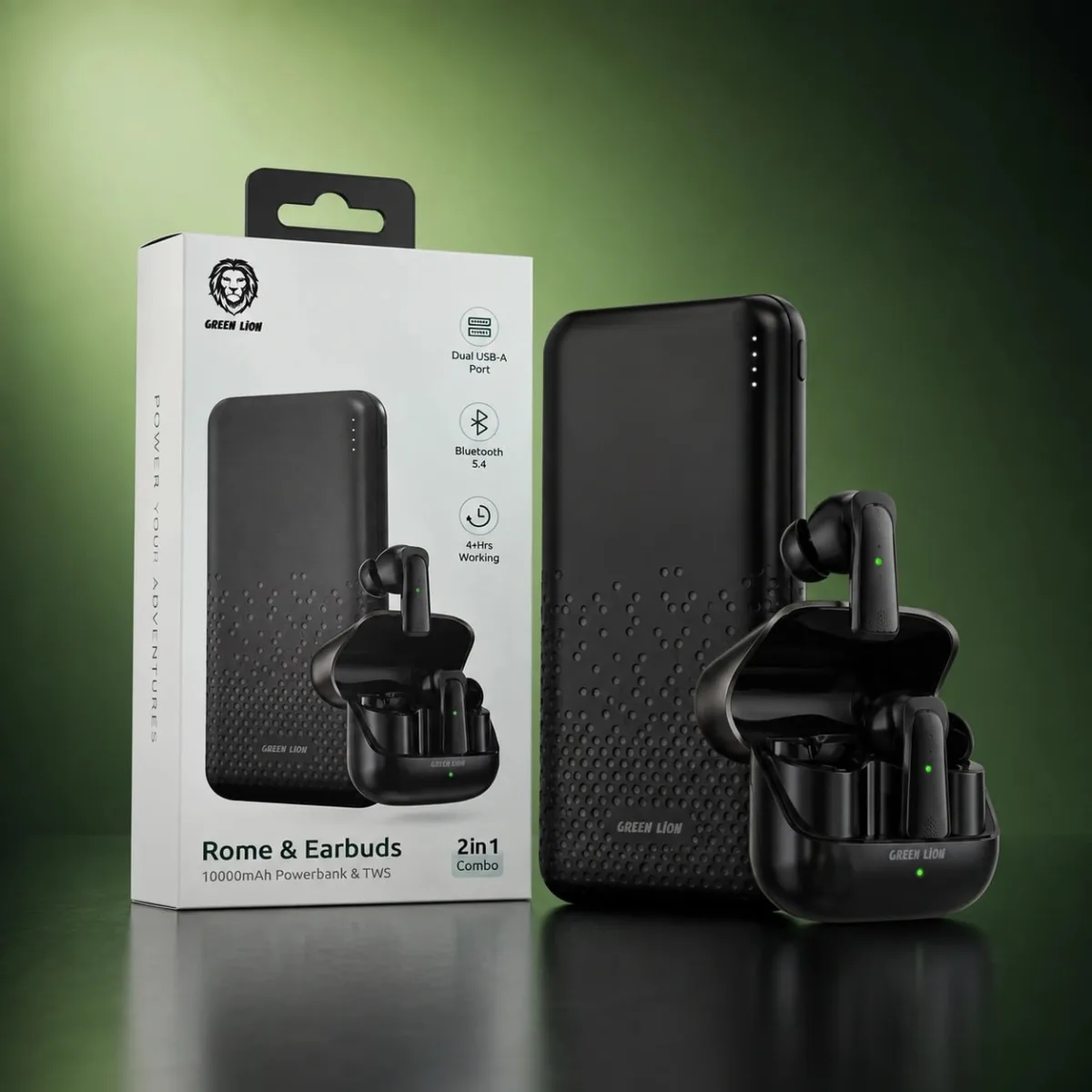 هدفون بلوتوثی گرین لاین مدل ROME AND EARBUDS به همراه پاوربانک