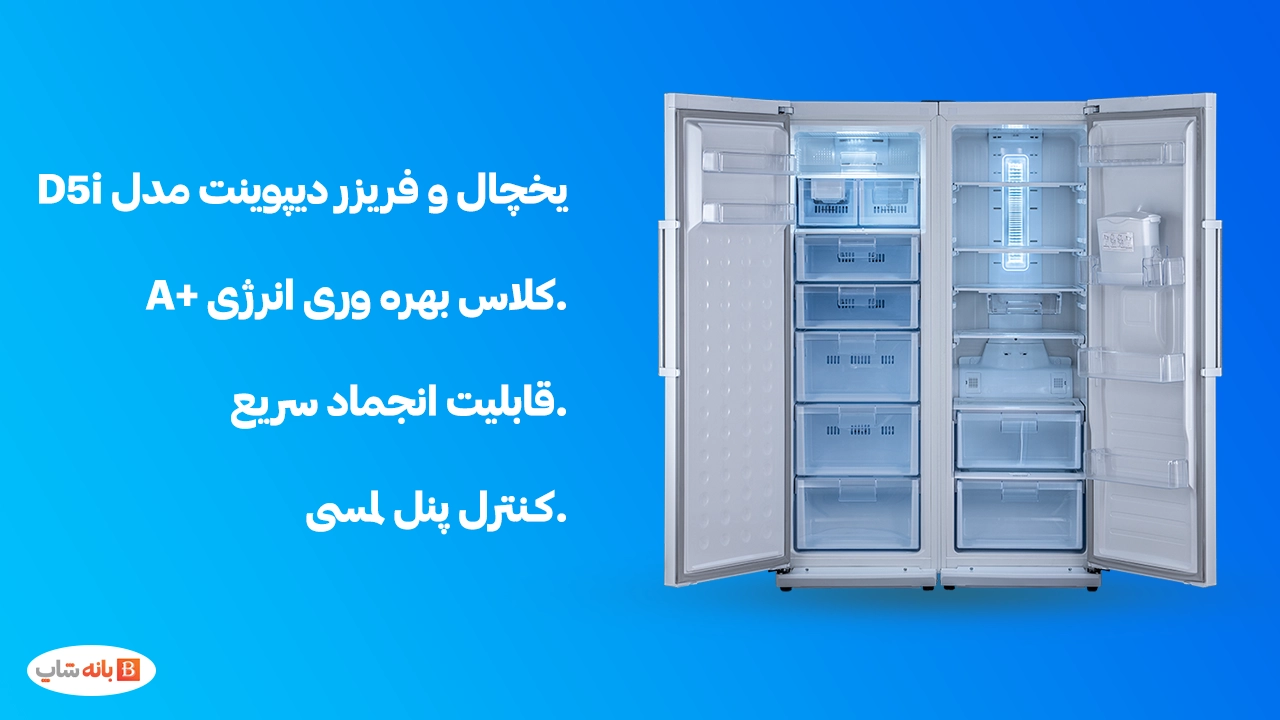 یخچال و فریزر دوقلو 40 فوت دیپوینت مدل D5i